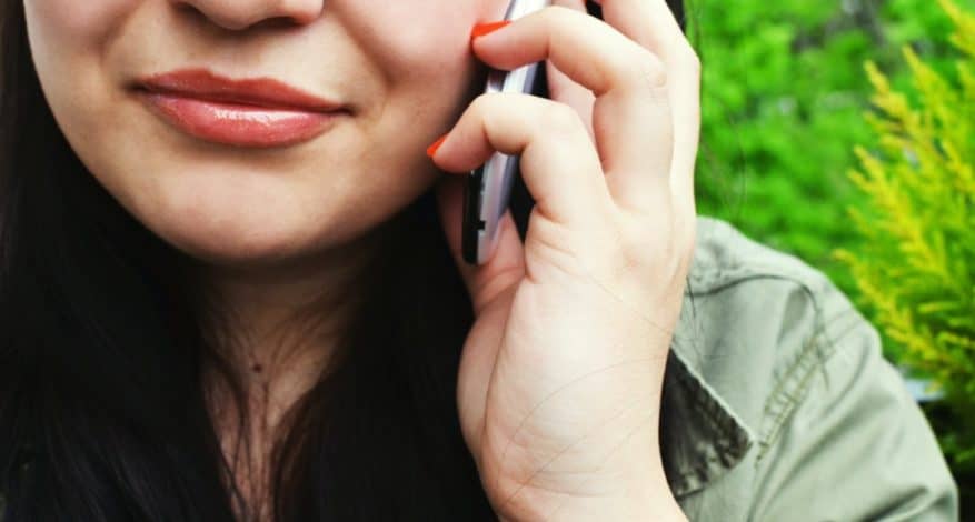 Woman making phone call