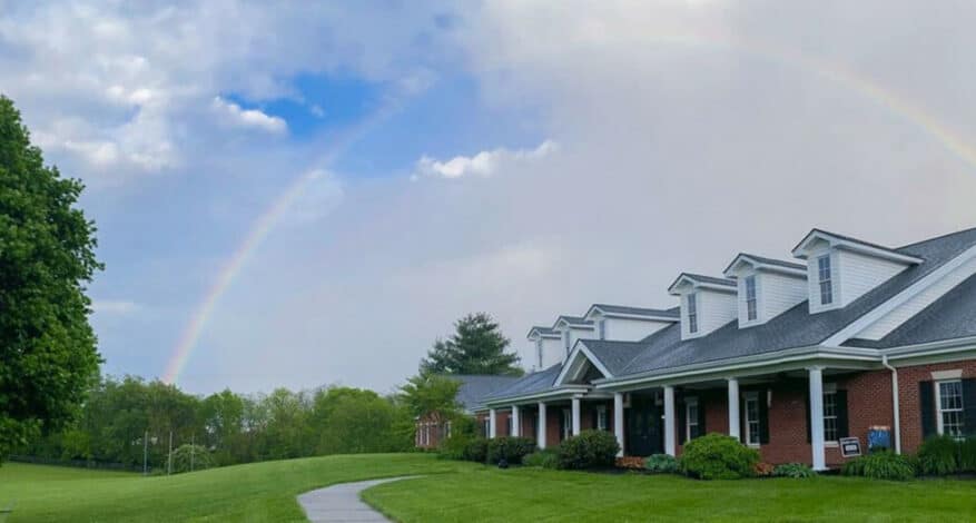 rainbow over shelter LGBTQIA