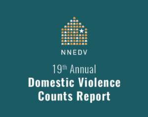 nnedv logo and reads 19th annual domestic violence counts report
