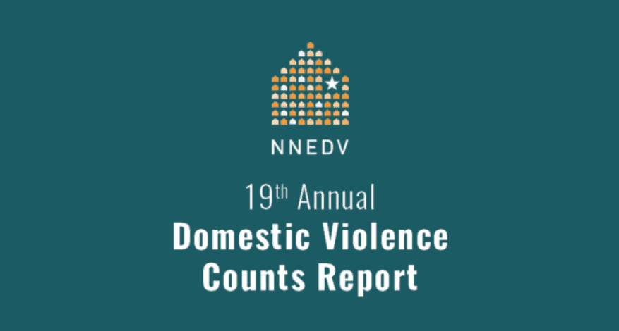 nnedv logo and reads 19th annual domestic violence counts report