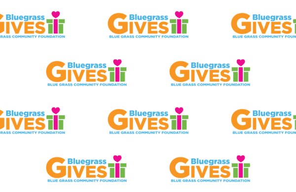 Bluegrass Gives logo repeated on white background