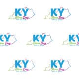 ky gives day logo repeated on white background