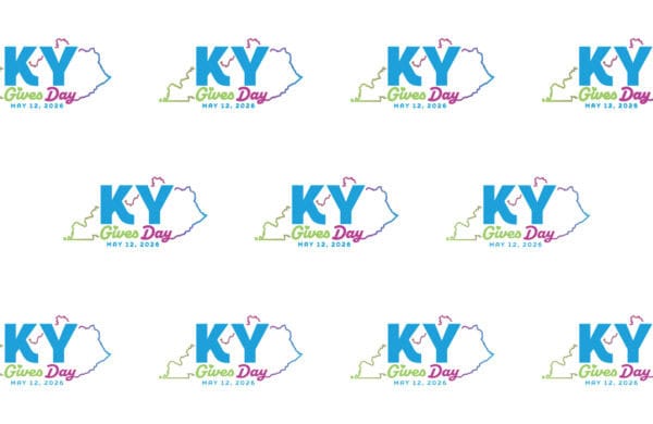 ky gives day logo repeated on white background
