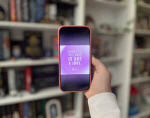 phone held up with nnedv statement